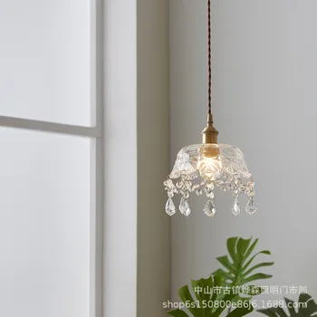 Подвесной светильник в стиле ретро с кристаллами, декоративная люстра для ресторана, бара, настольного светильника, подвесной светильник для прохода, крыльца, спальни