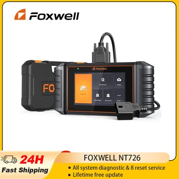 Foxwell NT726 OBD2 Сканер Automotric Считыватель Кода Всех Систем Диагностический Инструмент Сканирования 12 Услуг Сброса Диагностика Автомобиля Бесплатное Обновление