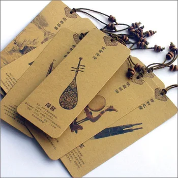 10 шт./компл. Бумажные закладки для китайской национальной инструментальной музыки, держатель для книг в древнем стиле, открытка для сообщений, Подарочные канцелярские принадлежности