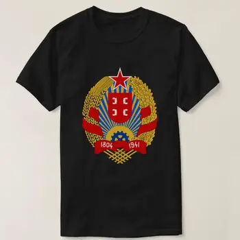 JHPKJSocialist Republic of Serbia Мужская футболка с коротким рукавом, повседневная летняя мужская одежда из 100% хлопка с круглым вырезом