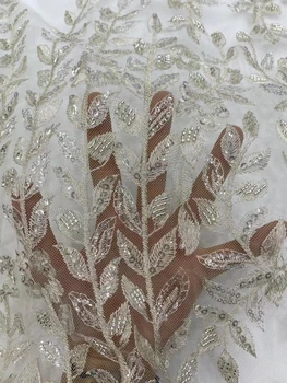 Кружево ручной работы Африканская Французская кружевная ткань 2023 Высококачественное Ганское кружево из бисера для нигерийских кружевных тканей для вечерних платьев