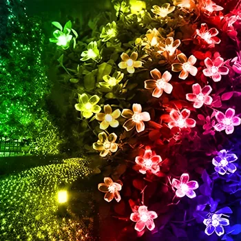 Светодиодный Цветочный Струнный Светильник С Батарейным Питанием На Открытом воздухе Cherry Blossom Fairy Lights для Рождественской Свадебной Вечеринки Garden Home Decoration