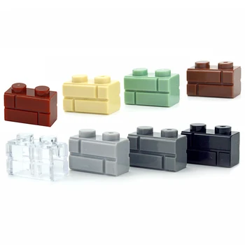 MOC Совместимый Собирает Частицы 98283 Brick Special 1X 2 с профилем каменной кладки, Строительные блоки, детали, Обучающая игрушка 