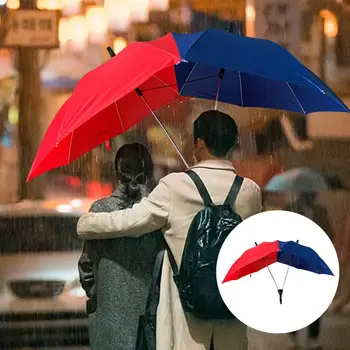 Зонт для пары, водонепроницаемый, Очень Большой, с длинной ручкой, двухполюсный, ветрозащитный зонт для двоих, Принадлежности для кемпинга