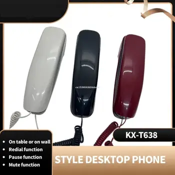 Мини-настенный телефон KX-T638 Проводной стационарный телефон с функцией отключения звука и повторного набора Прост в установке