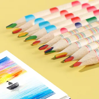 30 упаковок четырех цветов с одинаковым треугольным карандашом Rainbow Core для рисования детских граффити, креативные канцелярские принадлежности