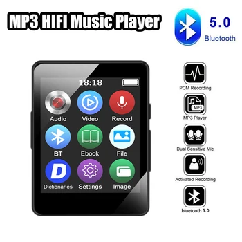 Многофункциональный музыкальный MP3-плеер Mini Walkman с сенсорным экраном, студенческий портативный спортивный Mp4 Bluetooth 5.0 FM-динамик, диктофон для электронных книг