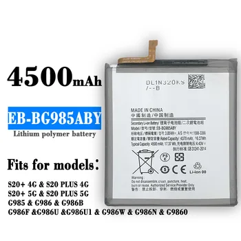 Оригинальный EB-BG985ABY 4500 мАч Сменный Аккумулятор Для Samsung Galaxy S20 Plus S20Plus S20 + Аккумуляторы Для Мобильных Телефонов Литиевая Батарея