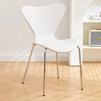 Роскошный Пластиковый обеденный стул Современный Парный туалетный столик Обеденный стул со спинкой для спальни Muebles Hogar Кухонная мебель QF50DC