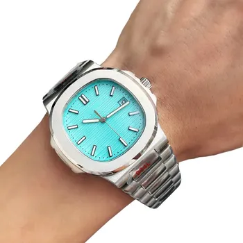 Мужские автоматические механические часы с ограниченным тиражом - 40 мм, Синий циферблат, механизм Miyota 8215, Сапфировое стекло, Светящиеся