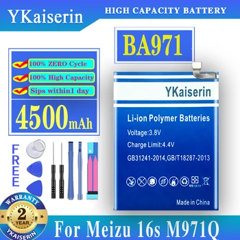 100% Оригинальный YKaiserin новый 4500 мАч BA971 Аккумулятор Для Meizu 16s M971Q/C/Y Аккумулятор мобильного Телефона