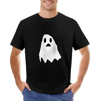 Классическая футболка с рисунком призрака, винтажная футболка, черная футболка, мужские футболки