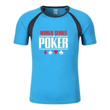 Мужская мировая серия покера 2023, новинка весны и лета, хорошо продается, восьмицветная удобная дышащая сумка с круглым вырезом и коротким рукавом