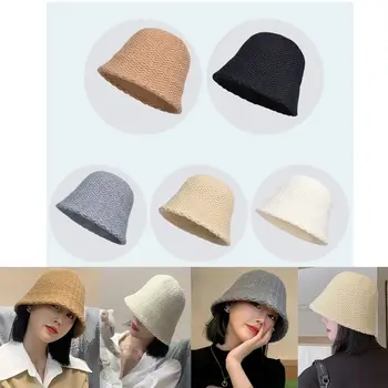 Ретро Осенне-зимняя шапка, шапочки, Модная универсальная вязаная шапка, непромокаемая теплая панама Для женщин, Леди, девушка