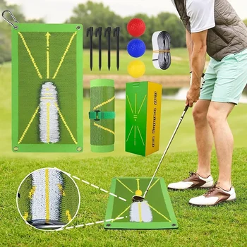 Новые тренировочные коврики для гольфа для определения замаха, тренировочный коврик для нанесения удара для анализа траектории и правильной позы для нанесения удара В помещении/на улице