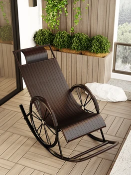 Кресло-качалка Сетчатое Красное кресло-качалка для взрослых, Кресло для отдыха на балконе, Прохладное кресло для семейного отдыха на открытом воздухе, кресло-трость без ленивого сна
