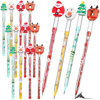 Рождественские забавные карандаши, почерк для детей, канцелярские принадлежности для девочек, школьные принадлежности