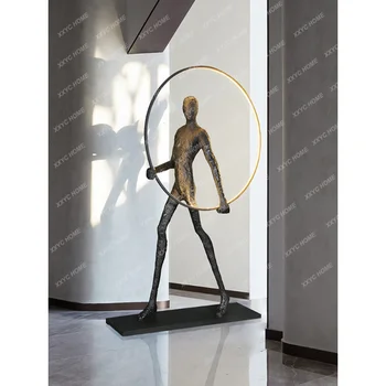 Новая Гуманоидная Скульптура Торшер Офис продаж Вестибюля отеля Богиня танца Чжуншань Художественное украшение гостиной торшер