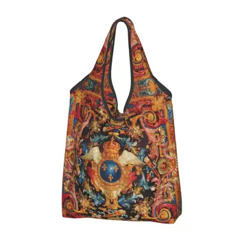 Винтажная европейская богемная французская сумка Aubusson с милым принтом, портативная сумка для покупок через плечо