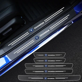 Наклейки на порог двери автомобиля из углеродного волокна для Changan CX70 CS55 CS75 Plus CS35 Filter Bunper CS15 Аксессуары для AlCar
