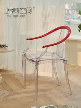 Прозрачный стул Master Chair Creative Circle Chair Акриловое Простое Современное кресло Nordic Пластиковый обеденный стул