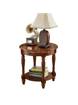 Приставной столик из массива американского дерева, Простой журнальный столик в гостиной, Угловой Телефонный столик, Шкафчик, Круглый стол на Балконе
