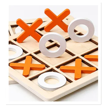 Деревянная коробка Nine Palace Box XO Хорошей формы Шахматная Доска для Детских Игрушек-Головоломок Раннего Образования, Настольных Игр, Тренирующих Логическое Мышление