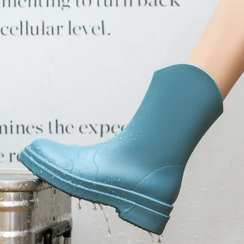 Новые женские летние повседневные универсальные ботинки со средним рукавом, непромокаемые ботинки, непромокаемые ботинки, женские водонепроницаемые ботинки, зимняя хлопковая уличная повседневная обувь.