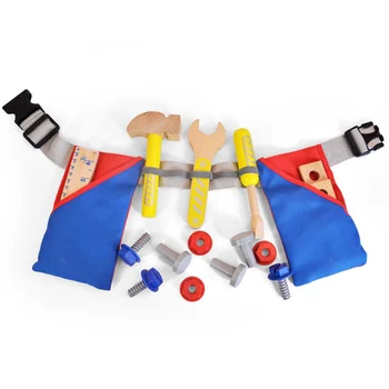 Горячая распродажа, Детская деревянная игрушка, имитирующий пояс для инструментов, Набор для мальчика, подарок на день рождения