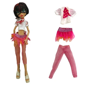 Новейший комплект одежды NK для куклы Monstering High Personality Кукольная одежда Платье для куклы ручной работы Брюки Рубашки Красные кружевные юбки