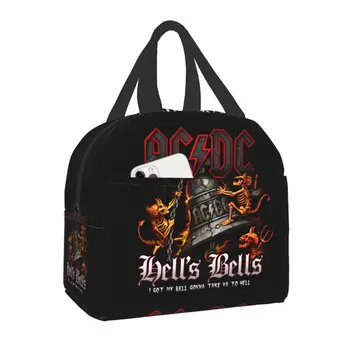 Сумка для ланча Hells Bells AC DC Для мужчин и женщин, термоизолированный ланч-бокс для детей, Школьные сумки для пикника на открытом воздухе