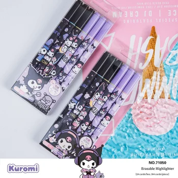Sanrio Подлинный стираемый маркер Kuromi, высококачественный мультяшный маркер с рисунком, цветной маркер для фокусировки, приятные подарки для студентов, ручки Kawaii