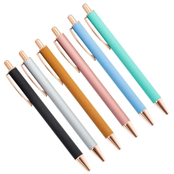 Выдвижная металлическая ручка для подписи Толщиной 1,0 мм, красочная шариковая ручка с застежкой для деловых женщин и мужчин, прямая доставка