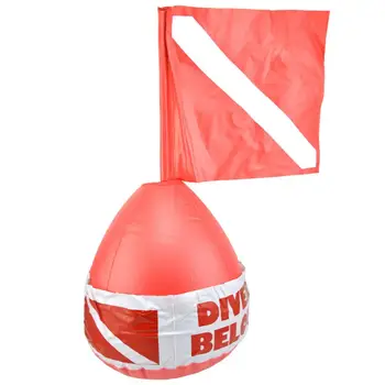 1 Комплект сигнального поплавкового шара Надувной буй-шар Сверхмощный ПВХ Дайвер под флагом Буй-поплавок для дайвинга Поверхностный маркер для дайвинга
