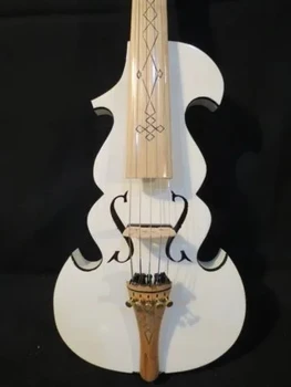 Отличная белая лучшая модель 4/4 электрическая скрипка с 5 струнами + акустическая скрипка # 7520