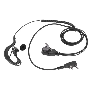 2-контактный наушник G-образной формы PTT с микрофоном, ушной крючок, гарнитура для радио