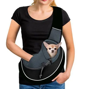 Слинг для кошек через плечо Уличная портативная дышащая сумка Удобная Бесплатная сумка для домашних животных Сумка для ручной переноски Сумка для домашних животных Наплечная переноска