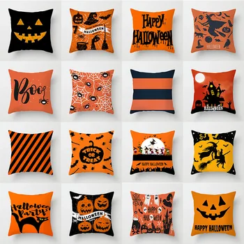 Хэллоуин тыква кошка ведьма паук украшение подушка рукав спальня диван сиденье автомобильная подушка декоративные наволочки