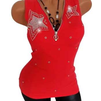 Модная Футболка Y2K, Сексуальная футболка С V-образным вырезом, Повседневная Черная Красная футболка Без рукавов, Блузки, Женская Летняя футболка в стиле Харадзюку, Женская одежда