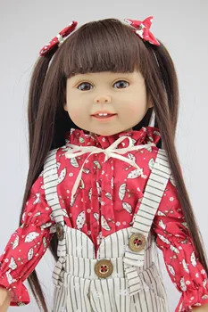 18-Дюймовая Реалистичная Возрожденная Кукла-девочка, Полностью Виниловая Американская кукла-младенец, Одевающиеся Игрушки, Детский Подарок NPK