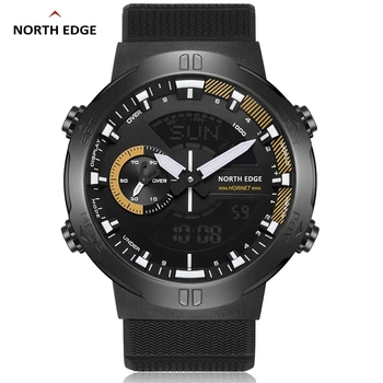 Мужские цифровые часы NORTH EDGE 2022 HORNET, спортивные часы для бега, армейские водонепроницаемые часы с подсветкой мирового времени на 50 м