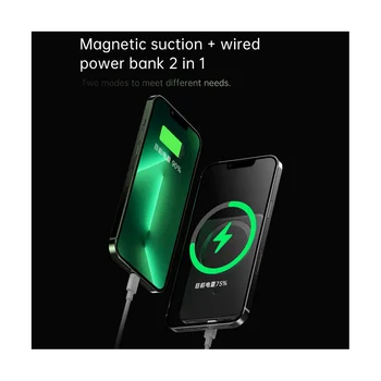 Macsafe Powerbank мощностью 20 Вт, 10000 мАч, магнитный блок питания, беспроводное зарядное устройство, портативное зарядное устройство, блок питания мощностью 20 Вт, быстрая зарядка, фиолетовый
