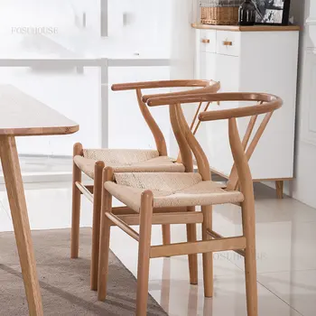 Обеденные стулья с европейскими деревянными спинками, минималистичная мебель для столовой, домашние стулья для столовой с мягкой подушкой, Современный стул для ресторана