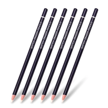 6 шт. Белые угольные карандаши, ластики для художников, идеально подходящие для начинающих художников, рисующих, создающих маленькие