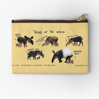Tapirs Of The World Чехлы на молнии, Сумка для ключей, Носки, мужские трусики, Нижнее белье для монет, Женский кошелек, косметический карман для хранения.