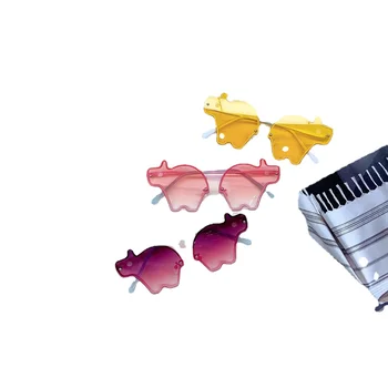 Модные и милые мультяшные детские солнцезащитные очки, персонализированный маленький носорог, солнцезащитные очки для мальчиков и девочек, солнцезащитные козырьки