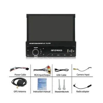 Автомобильная стереосистема Single Din Touchs n с Carplay, 7-дюймовым Моторизованным Откидывающимся Головным Устройством, Зеркальной Связью o Приемник FM/ AM USB