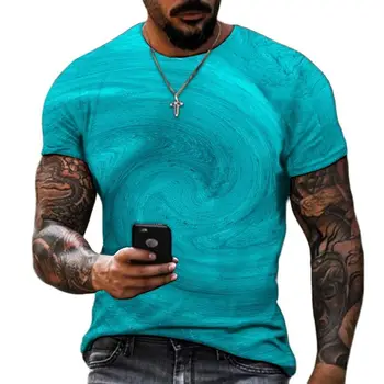 Мужская футболка с 3D-принтом, круглый вырез, футболка с короткими рукавами, яркий и модный Новый летний стиль, недорогие уличные топы
