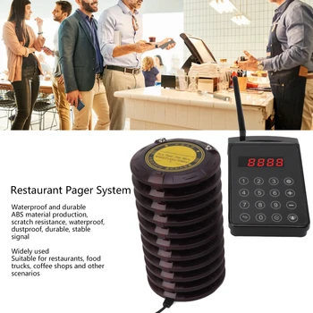 Ресторанная пейджерная система на 10 пейджеров с клавиатурой-передатчиком для ресторана Food Truck Coffee Shop H