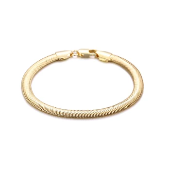 SAIYE Новый браслет из стерлингового серебра 925 пробы, 18-Каратное золото, 6 мм, браслет-цепочка в виде змеи, Мужские и женские ювелирные изделия, свадебный подарок